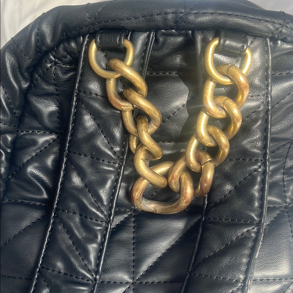Black Quilted Backpack - Picture 5 of 10